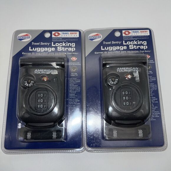 American Tourist Travel Sentry 2 Locking Luggage Straps NEW IN PACKAGES - Picture 1 of 3